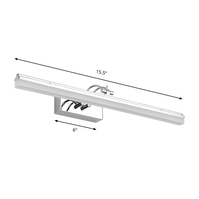 LED Bathroom Vanity Lighting with Linear Acrylic Shade Silver Wall Light Sconce in Warm/White Light, 19"/23" Width Clearhalo 'Cast Iron' 'Glass' 'Industrial' 'Modern wall lights' 'Modern' 'Tiffany' 'Traditional wall lights' 'Vanity Lights' 'Wall Lights' Lighting' 144356