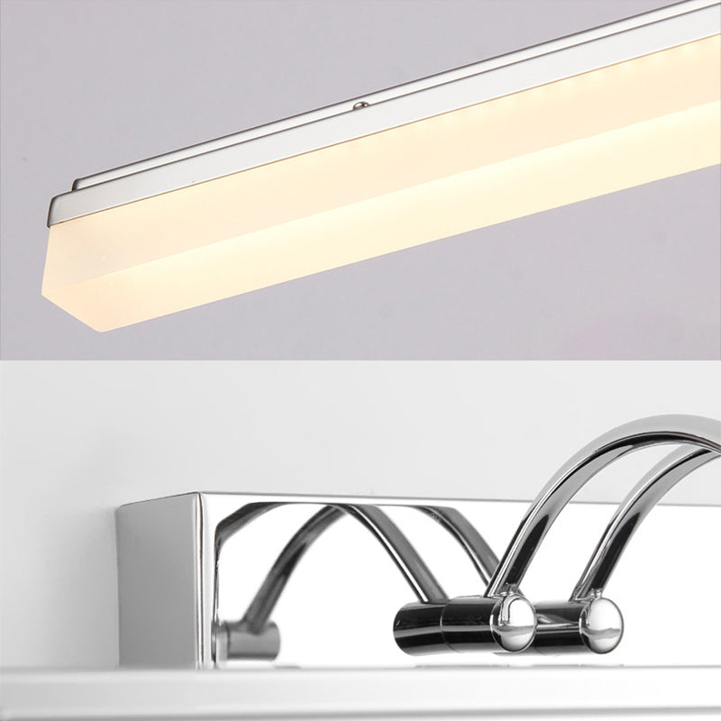 LED Bathroom Vanity Lighting with Linear Acrylic Shade Silver Wall Light Sconce in Warm/White Light, 19"/23" Width Clearhalo 'Cast Iron' 'Glass' 'Industrial' 'Modern wall lights' 'Modern' 'Tiffany' 'Traditional wall lights' 'Vanity Lights' 'Wall Lights' Lighting' 144361