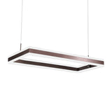 Brown Rectangular LED Chandelier Contemporary 1/2/3-Light Acrylic Ceiling Pendant in Warm/White Light Clearhalo 'Ceiling Lights' 'Chandeliers' 'Modern Chandeliers' 'Modern' Lighting' 144380