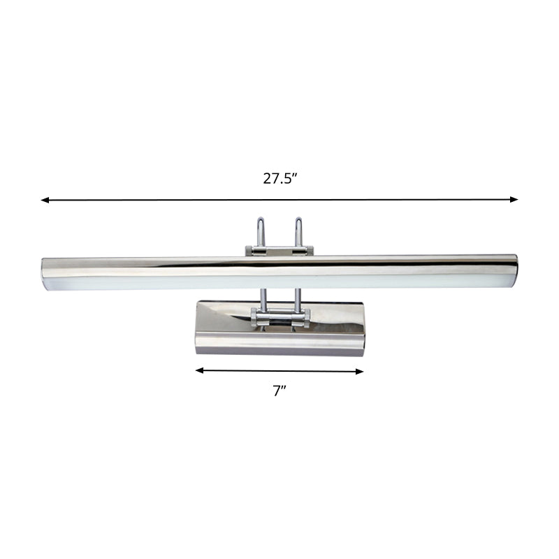 16"/22" W Rectangle Vanity Mirror Light Modern Style Aluminum LED Bathroom Silver Vanity Lighting in White/Warm Light Clearhalo 'Cast Iron' 'Glass' 'Industrial' 'Modern wall lights' 'Modern' 'Tiffany' 'Traditional wall lights' 'Vanity Lights' 'Wall Lights' Lighting' 144404