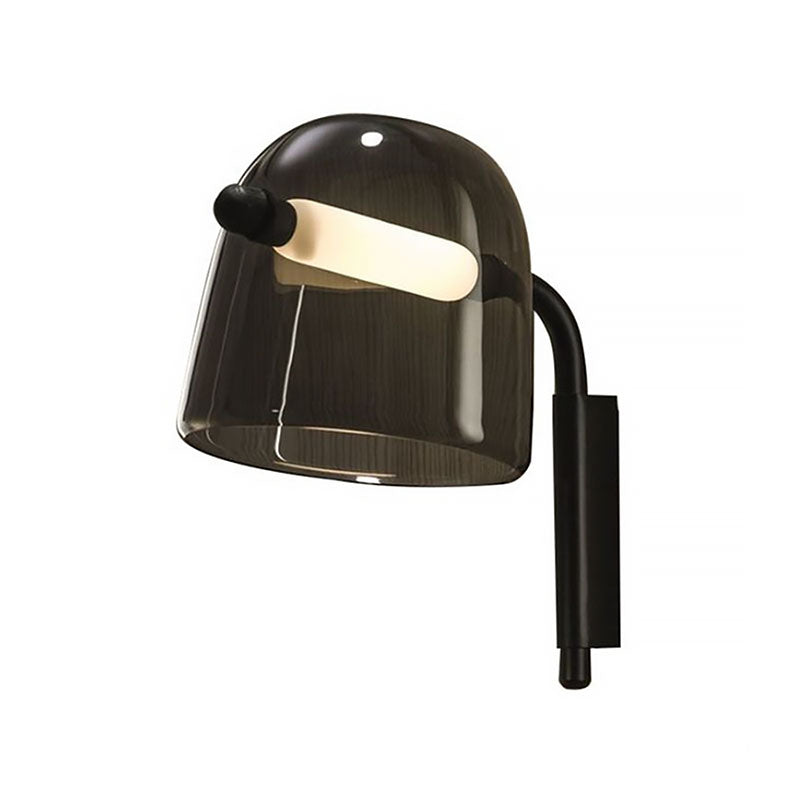 Dome Living Room Sconce Lighting White/Black Glass 1 Light Modernist Led Wall Mounted Lamp Clearhalo 'Cast Iron' 'Glass' 'Industrial' 'Modern wall lights' 'Modern' 'Tiffany' 'Traditional wall lights' 'Wall Lamps & Sconces' 'Wall Lights' Lighting' 144448
