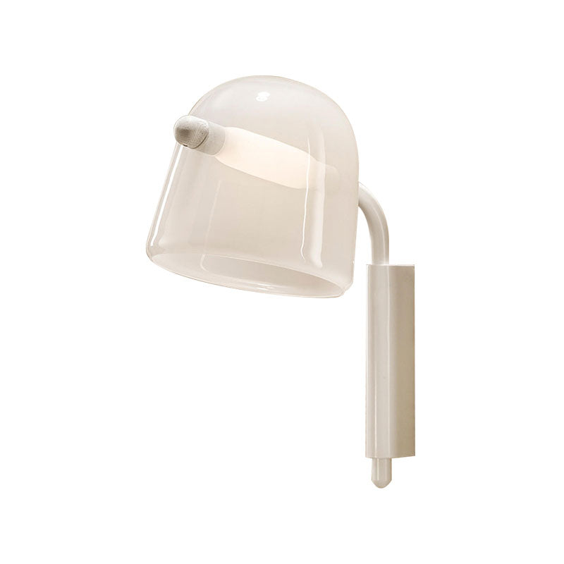 Dome Living Room Sconce Lighting White/Black Glass 1 Light Modernist Led Wall Mounted Lamp Clearhalo 'Cast Iron' 'Glass' 'Industrial' 'Modern wall lights' 'Modern' 'Tiffany' 'Traditional wall lights' 'Wall Lamps & Sconces' 'Wall Lights' Lighting' 144452