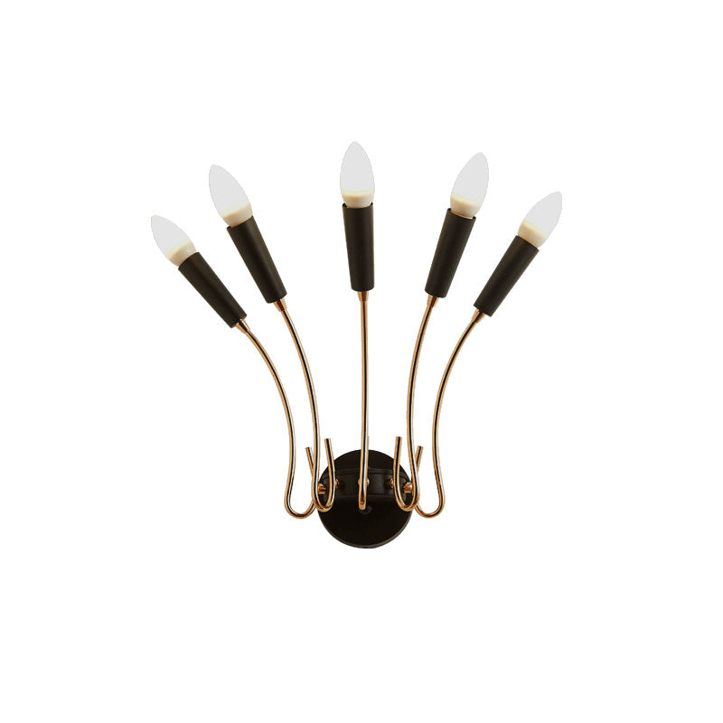 5-Lights Rocket Shaped Wall Lamp Contemporary Metal Wall Sconce Light for Living Room Clearhalo 'Cast Iron' 'Glass' 'Industrial' 'Modern wall lights' 'Modern' 'Tiffany' 'Traditional wall lights' 'Wall Lamps & Sconces' 'Wall Lights' Lighting' 144455