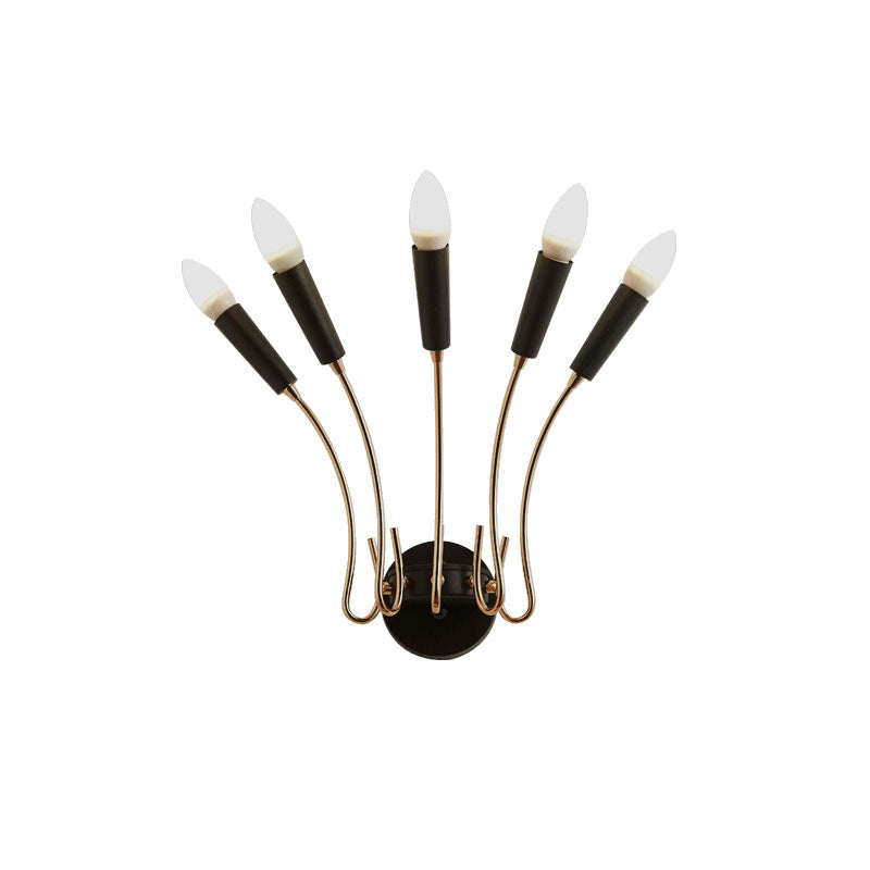 5-Lights Rocket Shaped Wall Lamp Contemporary Metal Wall Sconce Light for Living Room Clearhalo 'Cast Iron' 'Glass' 'Industrial' 'Modern wall lights' 'Modern' 'Tiffany' 'Traditional wall lights' 'Wall Lamps & Sconces' 'Wall Lights' Lighting' 144457