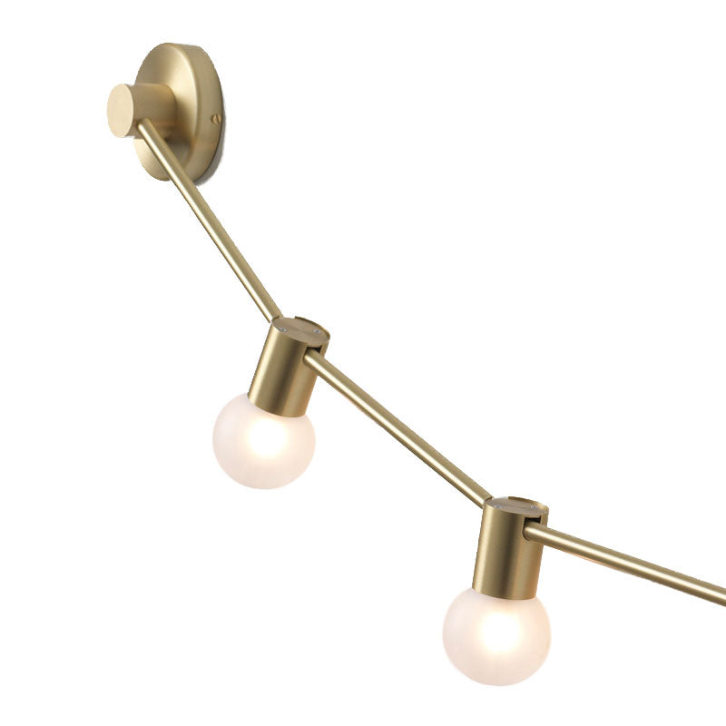 Frosted Glass Bubble Wall Light 5-Light Post Modern Wall Mounted Lamp in Gold Clearhalo 'Cast Iron' 'Glass' 'Industrial' 'Modern wall lights' 'Modern' 'Tiffany' 'Traditional wall lights' 'Wall Lamps & Sconces' 'Wall Lights' Lighting' 144609