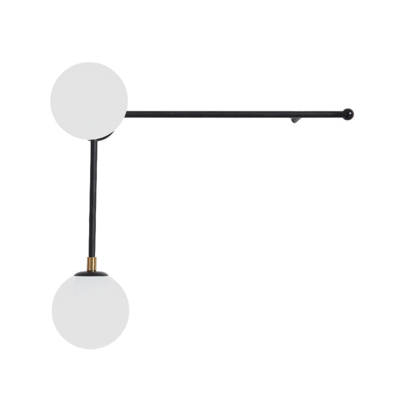 2/4 Lights Crossed Lines Wall Mounted Light Post Modern Glass Shade Wall Lamp in Black/Gold Clearhalo 'Cast Iron' 'Glass' 'Industrial' 'Modern wall lights' 'Modern' 'Tiffany' 'Traditional wall lights' 'Wall Lamps & Sconces' 'Wall Lights' Lighting' 144611