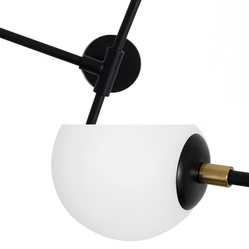 2/4 Lights Crossed Lines Wall Mounted Light Post Modern Glass Shade Wall Lamp in Black/Gold Clearhalo 'Cast Iron' 'Glass' 'Industrial' 'Modern wall lights' 'Modern' 'Tiffany' 'Traditional wall lights' 'Wall Lamps & Sconces' 'Wall Lights' Lighting' 144613