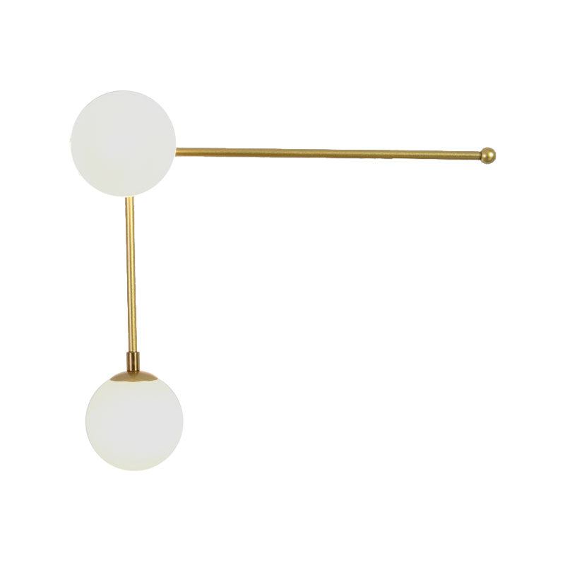 2/4 Lights Crossed Lines Wall Mounted Light Post Modern Glass Shade Wall Lamp in Black/Gold Clearhalo 'Cast Iron' 'Glass' 'Industrial' 'Modern wall lights' 'Modern' 'Tiffany' 'Traditional wall lights' 'Wall Lamps & Sconces' 'Wall Lights' Lighting' 144615