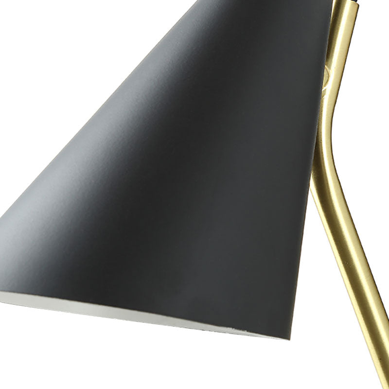 Bedroom Cone Shade Sconce Lighting Iron 1 Light Modern Simple Black/White Wall Lamp Clearhalo 'Cast Iron' 'Glass' 'Industrial' 'Modern wall lights' 'Modern' 'Tiffany' 'Traditional wall lights' 'Wall Lamps & Sconces' 'Wall Lights' Lighting' 144662