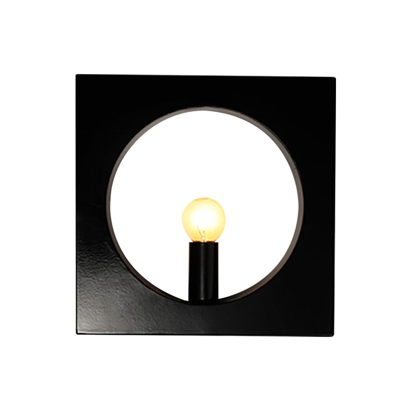 Single Light Square Wall Mounted Light Contemporary Metal Wall Lighting in Black/White for Bedside Clearhalo 'Cast Iron' 'Glass' 'Industrial' 'Modern wall lights' 'Modern' 'Tiffany' 'Traditional wall lights' 'Wall Lamps & Sconces' 'Wall Lights' Lighting' 144686