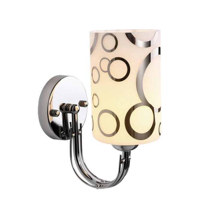 Glass Cylinder Shade Wall Sconce 1/2-Lights Modern Wall Lamp in Chrome Finish for Bedside Clearhalo 'Cast Iron' 'Glass' 'Industrial' 'Modern wall lights' 'Modern' 'Tiffany' 'Traditional wall lights' 'Wall Lamps & Sconces' 'Wall Lights' Lighting' 144734