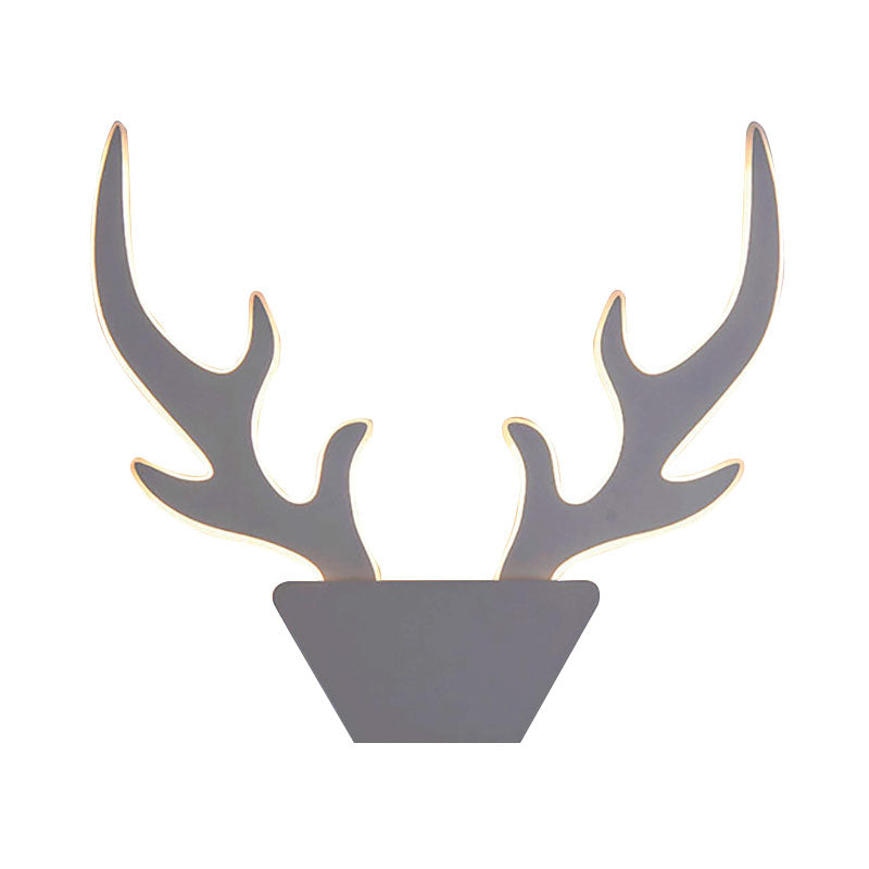 Antlers Acrylic Sconce Light Fixture Art Deco LED White/Black Wall Mounted Lamp in Warm/White Light Clearhalo 'Cast Iron' 'Glass' 'Industrial' 'Modern wall lights' 'Modern' 'Tiffany' 'Traditional wall lights' 'Wall Lamps & Sconces' 'Wall Lights' Lighting' 144782