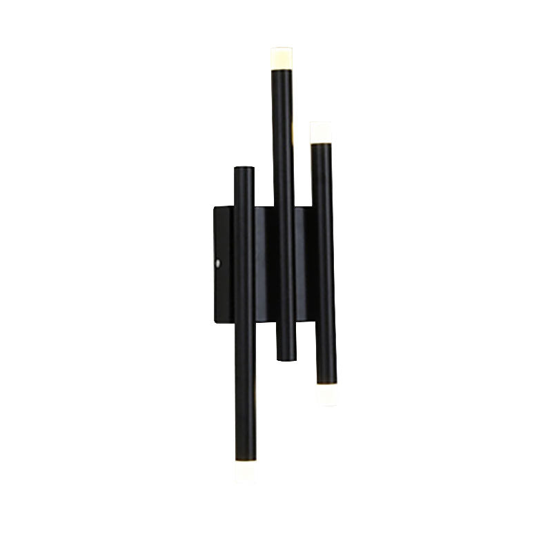 2/4 Lights Linear Wall Lamp Modern Simple Metal Wall Mounted Light in Black for Hallway Clearhalo 'Cast Iron' 'Glass' 'Industrial' 'Modern wall lights' 'Modern' 'Tiffany' 'Traditional wall lights' 'Wall Lamps & Sconces' 'Wall Lights' Lighting' 144785