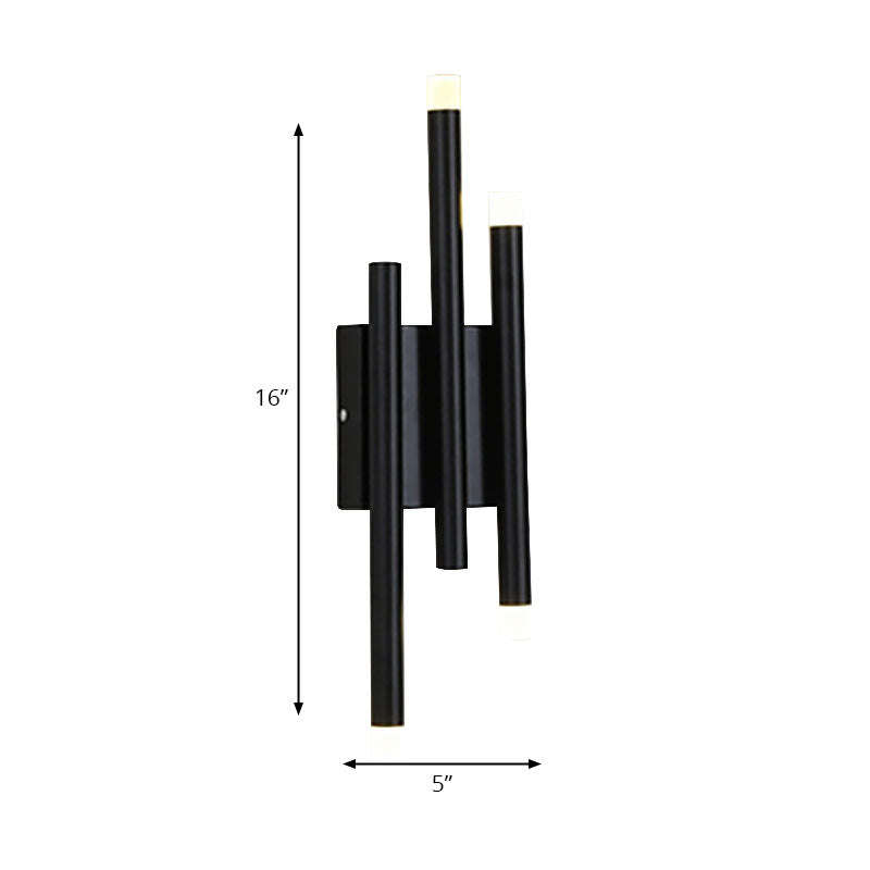 2/4 Lights Linear Wall Lamp Modern Simple Metal Wall Mounted Light in Black for Hallway Clearhalo 'Cast Iron' 'Glass' 'Industrial' 'Modern wall lights' 'Modern' 'Tiffany' 'Traditional wall lights' 'Wall Lamps & Sconces' 'Wall Lights' Lighting' 144786