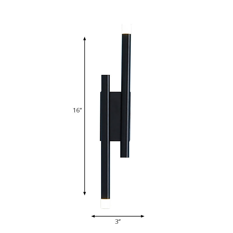 2/4 Lights Linear Wall Lamp Modern Simple Metal Wall Mounted Light in Black for Hallway Clearhalo 'Cast Iron' 'Glass' 'Industrial' 'Modern wall lights' 'Modern' 'Tiffany' 'Traditional wall lights' 'Wall Lamps & Sconces' 'Wall Lights' Lighting' 144788