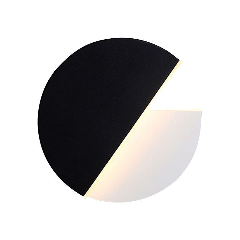 Semicircle Acrylic Wall Lamp Simplicity LED Black and White Rotatable Wall Light Fixture Clearhalo 'Cast Iron' 'Glass' 'Industrial' 'Modern wall lights' 'Modern' 'Tiffany' 'Traditional wall lights' 'Wall Lamps & Sconces' 'Wall Lights' Lighting' 144839