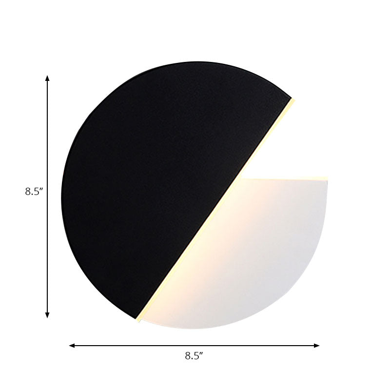Semicircle Acrylic Wall Lamp Simplicity LED Black and White Rotatable Wall Light Fixture Clearhalo 'Cast Iron' 'Glass' 'Industrial' 'Modern wall lights' 'Modern' 'Tiffany' 'Traditional wall lights' 'Wall Lamps & Sconces' 'Wall Lights' Lighting' 144840