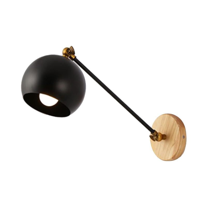 Nordic Spherical Shade Wall Light Angle Adjustable 1 Bulb Metallic Wall Lamp for Boutique Clearhalo 'Cast Iron' 'Glass' 'Industrial' 'Modern wall lights' 'Modern' 'Tiffany' 'Traditional wall lights' 'Wall Lamps & Sconces' 'Wall Lights' Lighting' 144972