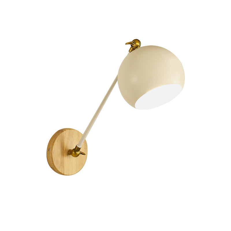 Nordic Spherical Shade Wall Light Angle Adjustable 1 Bulb Metallic Wall Lamp for Boutique Clearhalo 'Cast Iron' 'Glass' 'Industrial' 'Modern wall lights' 'Modern' 'Tiffany' 'Traditional wall lights' 'Wall Lamps & Sconces' 'Wall Lights' Lighting' 144975