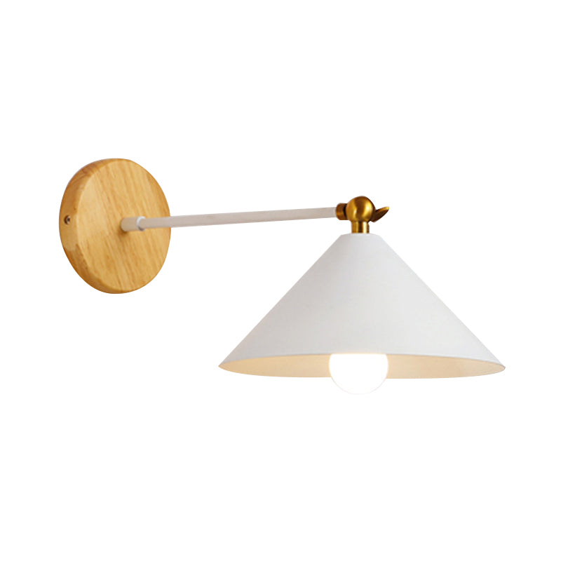 Rotatable White Pyramid Wall Lighting 1 Head Nordic Modern Metallic Sconce Light for Bedroom Clearhalo 'Cast Iron' 'Glass' 'Industrial' 'Modern wall lights' 'Modern' 'Tiffany' 'Traditional wall lights' 'Wall Lamps & Sconces' 'Wall Lights' Lighting' 144990