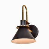 Nordic Pyramid Shade Wall Light Metallic One Light Sconce Light for Study Room Bedroom Clearhalo 'Cast Iron' 'Glass' 'Industrial' 'Modern wall lights' 'Modern' 'Tiffany' 'Traditional wall lights' 'Wall Lamps & Sconces' 'Wall Lights' Lighting' 145005