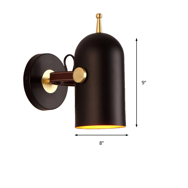 Rotatable Contemporary Cup Shade Wall Light One Head Metallic Wall Lamp in Black for Office Corridor Clearhalo 'Cast Iron' 'Glass' 'Industrial' 'Modern wall lights' 'Modern' 'Tiffany' 'Traditional wall lights' 'Wall Lamps & Sconces' 'Wall Lights' Lighting' 145012