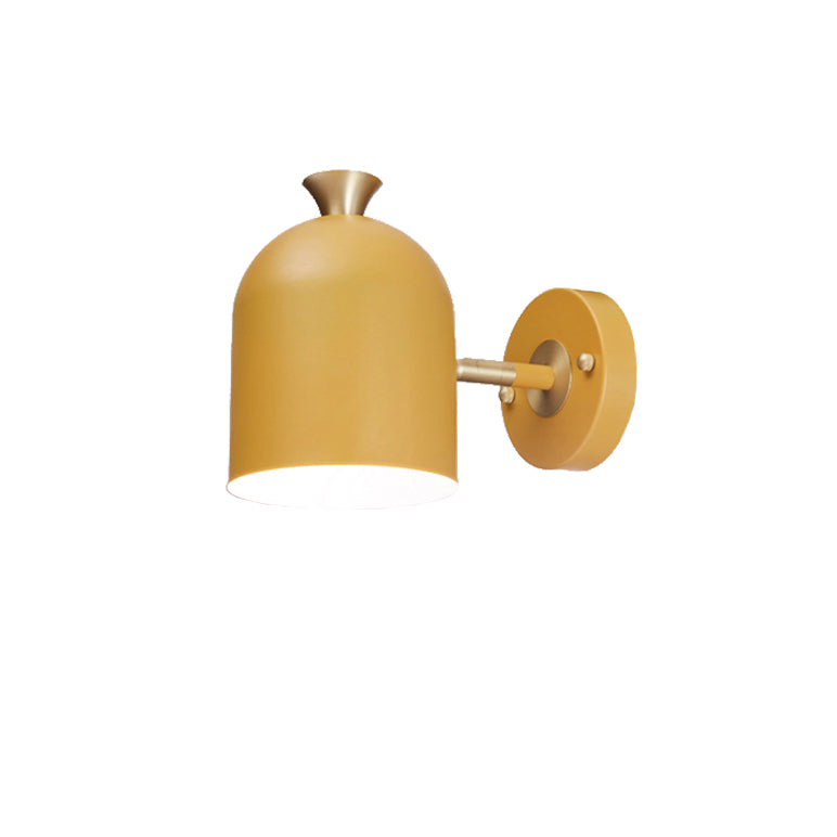 Macaron Cup Shade Wall Light Aluminum 1 Light Candy Colored Sconce Lamp for Dining Room Clearhalo 'Cast Iron' 'Glass' 'Industrial' 'Modern wall lights' 'Modern' 'Tiffany' 'Traditional wall lights' 'Wall Lamps & Sconces' 'Wall Lights' Lighting' 145027