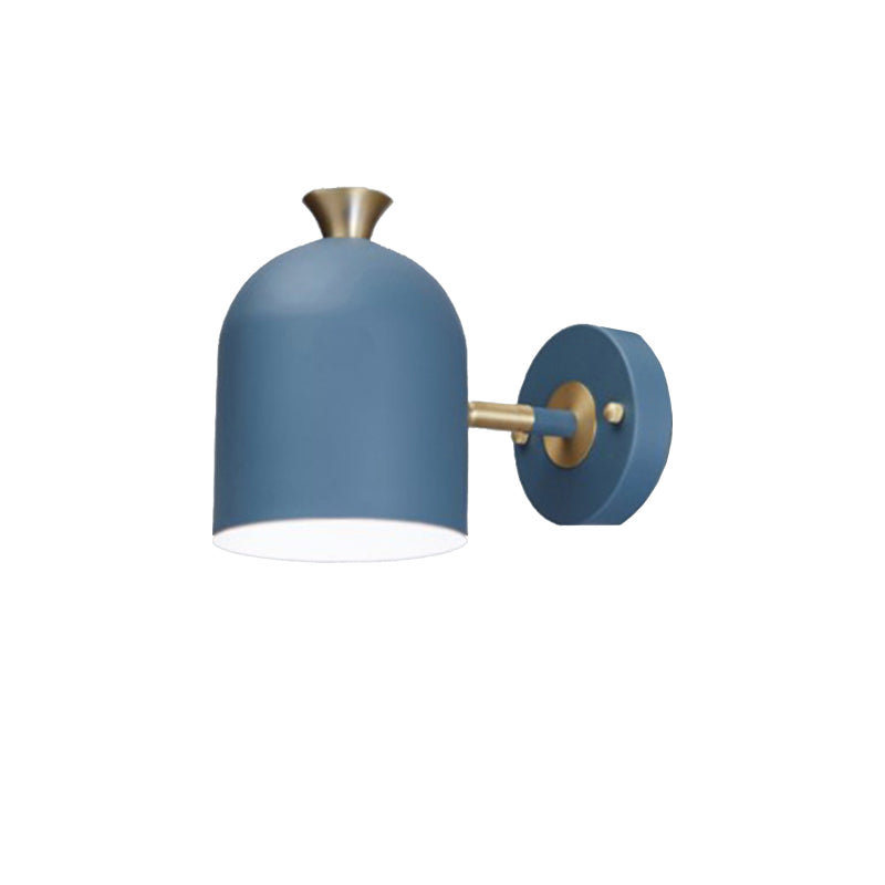 Macaron Cup Shade Wall Light Aluminum 1 Light Candy Colored Sconce Lamp for Dining Room Clearhalo 'Cast Iron' 'Glass' 'Industrial' 'Modern wall lights' 'Modern' 'Tiffany' 'Traditional wall lights' 'Wall Lamps & Sconces' 'Wall Lights' Lighting' 145030