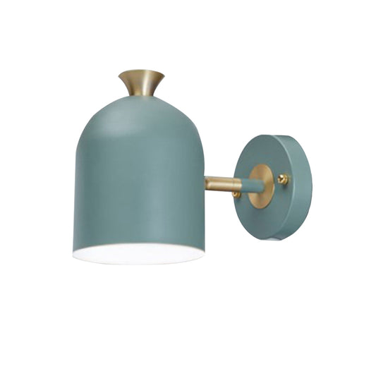 Macaron Cup Shade Wall Light Aluminum 1 Light Candy Colored Sconce Lamp for Dining Room Clearhalo 'Cast Iron' 'Glass' 'Industrial' 'Modern wall lights' 'Modern' 'Tiffany' 'Traditional wall lights' 'Wall Lamps & Sconces' 'Wall Lights' Lighting' 145032