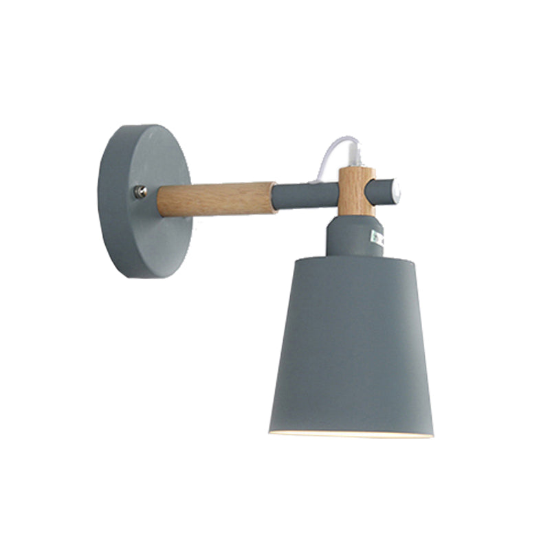 Candy Colored Bucket Sconce Light Angle Adjustable 1 Light Macaron Metal Sconce Lamp for Shop Clearhalo 'Cast Iron' 'Glass' 'Industrial' 'Modern wall lights' 'Modern' 'Tiffany' 'Traditional wall lights' 'Wall Lamps & Sconces' 'Wall Lights' Lighting' 145038