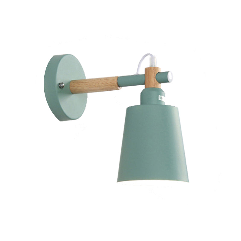 Candy Colored Bucket Sconce Light Angle Adjustable 1 Light Macaron Metal Sconce Lamp for Shop Clearhalo 'Cast Iron' 'Glass' 'Industrial' 'Modern wall lights' 'Modern' 'Tiffany' 'Traditional wall lights' 'Wall Lamps & Sconces' 'Wall Lights' Lighting' 145042