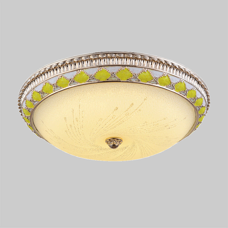 Frosted Glass Round Ceiling Flush Farmhouse Drawing Room LED Flush Mount Lighting in Gold, 12"/16"/19.5" Width Clearhalo 'Ceiling Lights' 'Close To Ceiling Lights' 'Close to ceiling' 'Flush mount' Lighting' 1450757