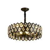 Black Cutouts Ceiling Hanging Light Modern Crystal-Encrusted 16"/21.5" Wide 6/9 Bulbs Dining Room Chandelier Clearhalo 'Ceiling Lights' 'Chandeliers' Lighting' options 1450936