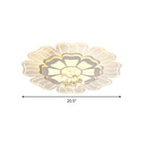 Crystal Blossom LED Flush Mount Modern Style Living Room Flush Ceiling Light Fixture in White, 16.5"/20.5"/24.5" Wide Clearhalo 'Ceiling Lights' 'Close To Ceiling Lights' 'Close to ceiling' 'Flush mount' Lighting' 1451113