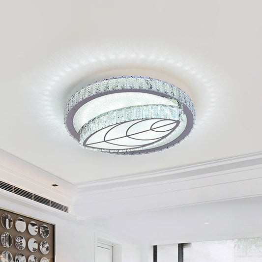 Modern Leaf Flush Ceiling Light Clear Cut Crystal LED Flushmount Lighting for Bedroom Clearhalo 'Ceiling Lights' 'Close To Ceiling Lights' 'Close to ceiling' 'Flush mount' Lighting' 1451202