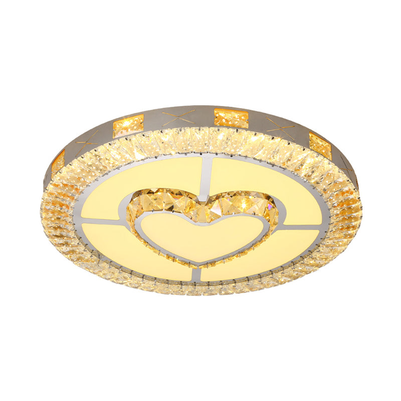 Clear Inlaid Crystal LED Ceiling Light Modern Chrome Diamond/Flower/Star Bedroom Flush-Mount Light Fixture Clearhalo 'Ceiling Lights' 'Close To Ceiling Lights' 'Close to ceiling' 'Flush mount' Lighting' 1451358