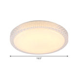 Simplicity Round Flush Light Cut Crystal 16"/19.5" Dia LED Ceiling Mount Light Fixture in White/Warm Light Clearhalo 'Ceiling Lights' 'Close To Ceiling Lights' 'Close to ceiling' 'Flush mount' Lighting' 1451380