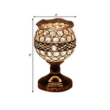 Cylinder/Round/Square Night Table Light Modernism Crystal Encrusted Single Bulb Gold Nightstand Lamp Clearhalo 'Lamps' 'Table Lamps' Lighting' 1451868