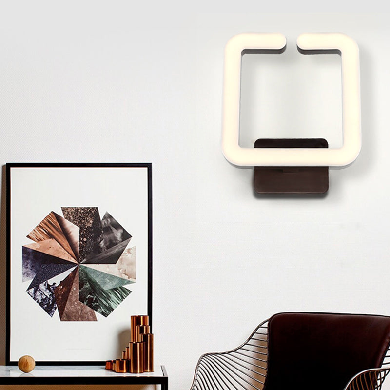 Square Frame LED Living Room Wall Sconce Acrylic 1 Light Simple Wall Lighting in Warm/White/Natural Light Clearhalo 'Modern wall lights' 'Modern' 'Wall Lamps & Sconces' 'Wall Lights' Lighting' 145212