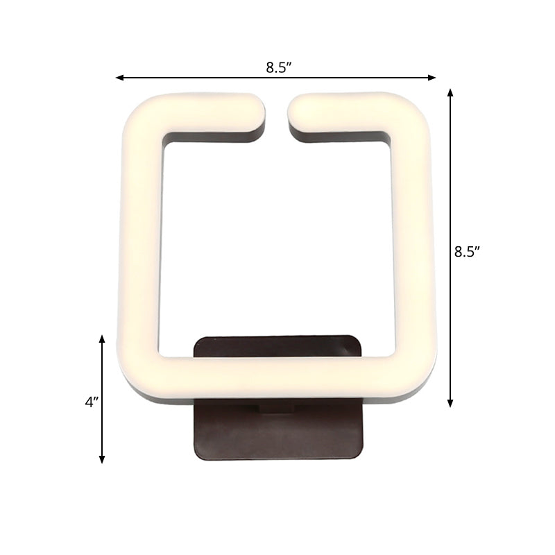 Square Frame LED Living Room Wall Sconce Acrylic 1 Light Simple Wall Lighting in Warm/White/Natural Light Clearhalo 'Modern wall lights' 'Modern' 'Wall Lamps & Sconces' 'Wall Lights' Lighting' 145217