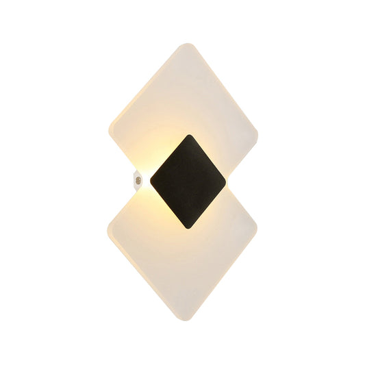 Textured Silver/Black and Clear/Textured Black Rhombus Wall Sconce Light Modern LED Acrylic Wall Lamp with Remote Control Clearhalo 'Modern wall lights' 'Modern' 'Wall Lamps & Sconces' 'Wall Lights' Lighting' 145221