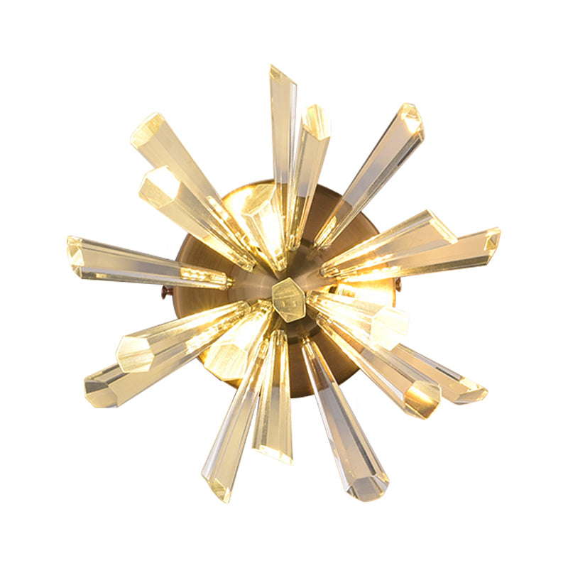 Crystal Rod Sputnik Wall Sconce Contemporary 2-Head Gold Wall Mount Lamp in Warm/White Light Clearhalo 'Modern wall lights' 'Modern' 'Wall Lamps & Sconces' 'Wall Lights' Lighting' 1452486