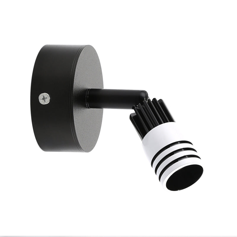 Cylindrical Metal Wall Mounted Light Contemporary LED Black/White Sconce Light Fixture in Warm/White Light Clearhalo 'Cast Iron' 'Glass' 'Industrial' 'Modern wall lights' 'Modern' 'Tiffany' 'Traditional wall lights' 'Wall Lamps & Sconces' 'Wall Lights' Lighting' 145266