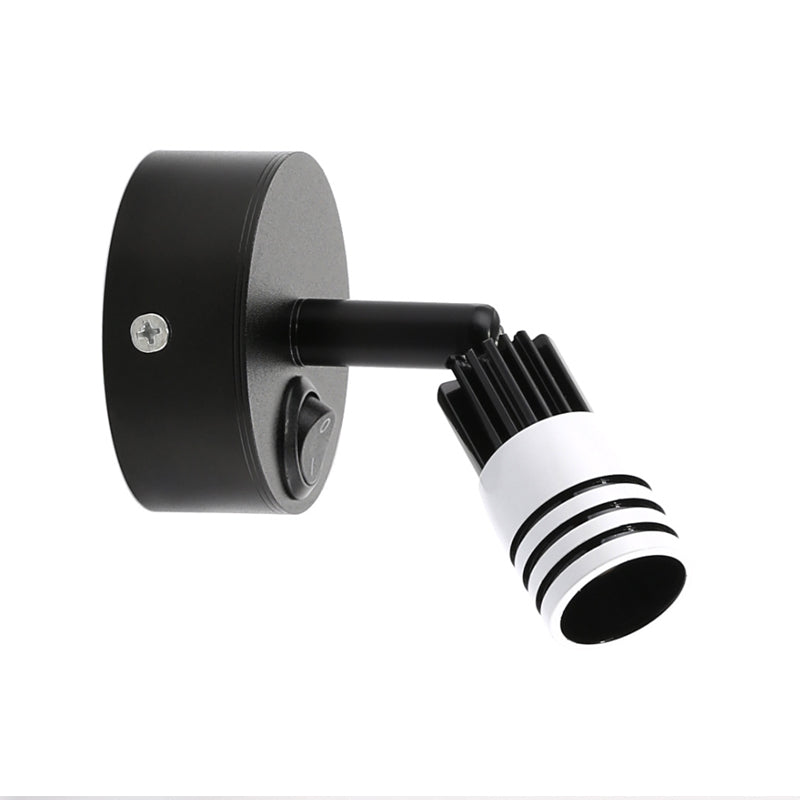 Cylindrical Metal Wall Mounted Light Contemporary LED Black/White Sconce Light Fixture in Warm/White Light Clearhalo 'Cast Iron' 'Glass' 'Industrial' 'Modern wall lights' 'Modern' 'Tiffany' 'Traditional wall lights' 'Wall Lamps & Sconces' 'Wall Lights' Lighting' 145270