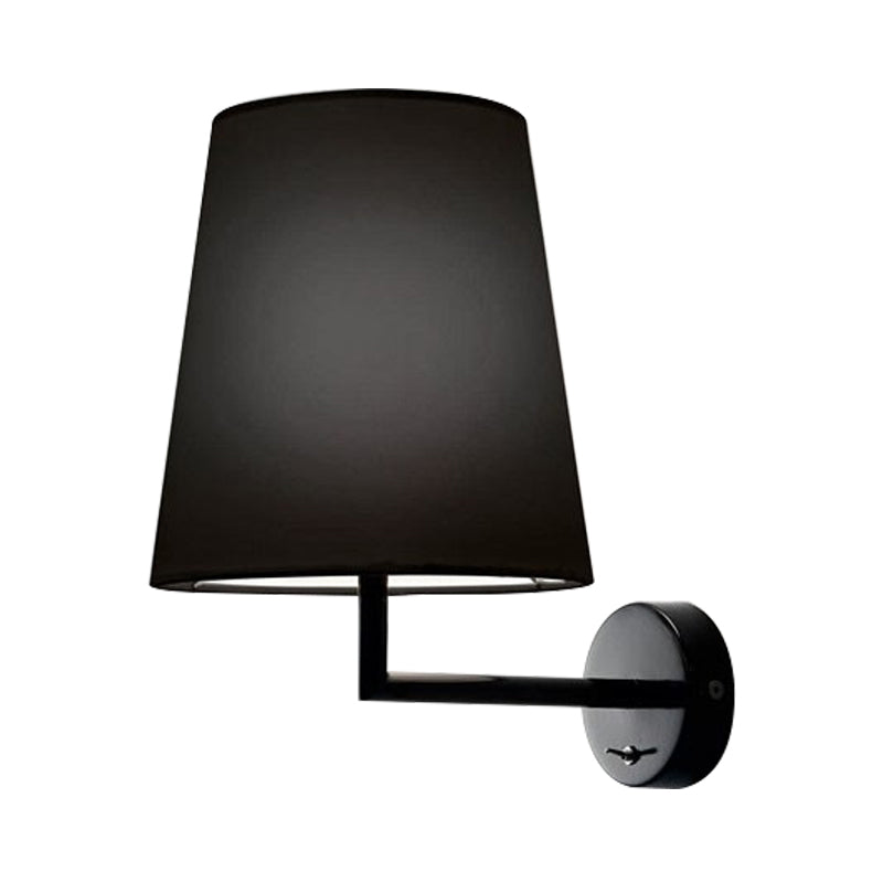 LED Cone Wall Mounted Lighting Modernism Fabric Sconce Light in Black/White for Living Room Clearhalo 'Modern wall lights' 'Modern' 'Wall Lamps & Sconces' 'Wall Lights' Lighting' 145283