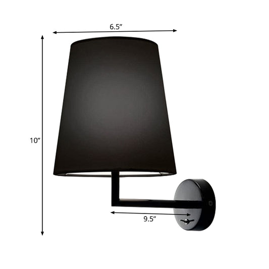 LED Cone Wall Mounted Lighting Modernism Fabric Sconce Light in Black/White for Living Room Clearhalo 'Modern wall lights' 'Modern' 'Wall Lamps & Sconces' 'Wall Lights' Lighting' 145284