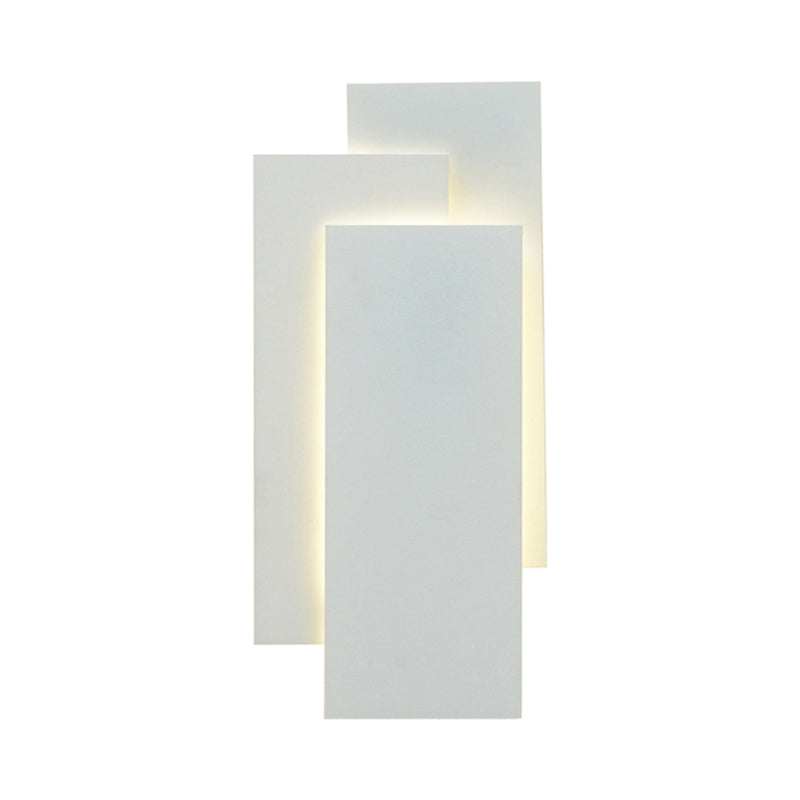 Aluminum Rectangle Wall Mounted Light Modern LED Black/White Wall Lamp in Warm/White Lighting Clearhalo 'Cast Iron' 'Glass' 'Industrial' 'Modern wall lights' 'Modern' 'Tiffany' 'Traditional wall lights' 'Wall Lamps & Sconces' 'Wall Lights' Lighting' 145322