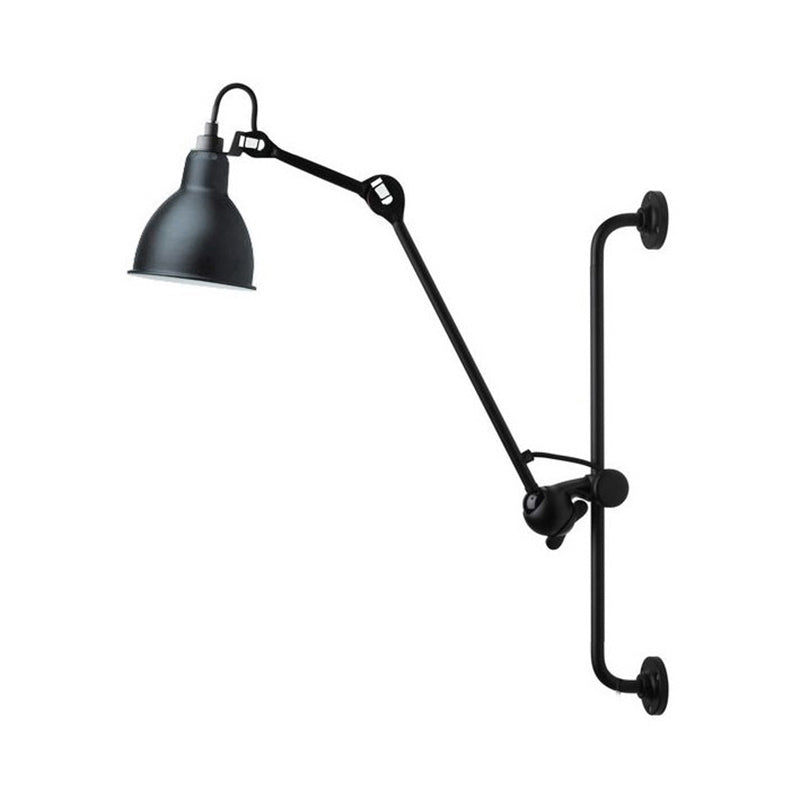 Black/White Dome Shade Wall Mounted Light Modernist Style 1 Head Metallic Adjustable Wall Lamp for Dining Room Clearhalo 'Cast Iron' 'Glass' 'Industrial' 'Modern wall lights' 'Modern' 'Tiffany' 'Traditional wall lights' 'Wall Lamps & Sconces' 'Wall Lights' Lighting' 145348