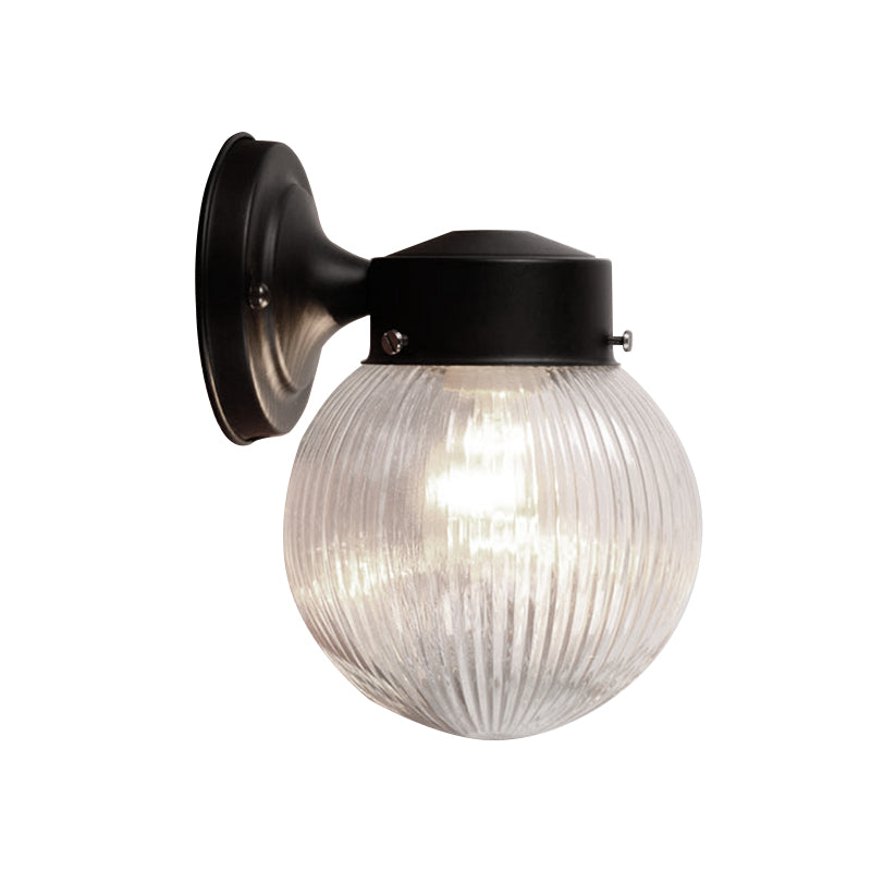 Prismatic Glass Global Wall Sconce Modern 1 Light Black/White Wall Mounted Light Fixture for Hallway Clearhalo 'Cast Iron' 'Glass' 'Industrial' 'Modern wall lights' 'Modern' 'Tiffany' 'Traditional wall lights' 'Wall Lamps & Sconces' 'Wall Lights' Lighting' 145417
