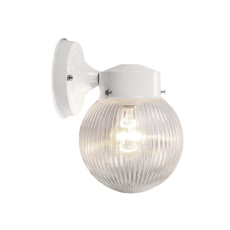 Prismatic Glass Global Wall Sconce Modern 1 Light Black/White Wall Mounted Light Fixture for Hallway Clearhalo 'Cast Iron' 'Glass' 'Industrial' 'Modern wall lights' 'Modern' 'Tiffany' 'Traditional wall lights' 'Wall Lamps & Sconces' 'Wall Lights' Lighting' 145422